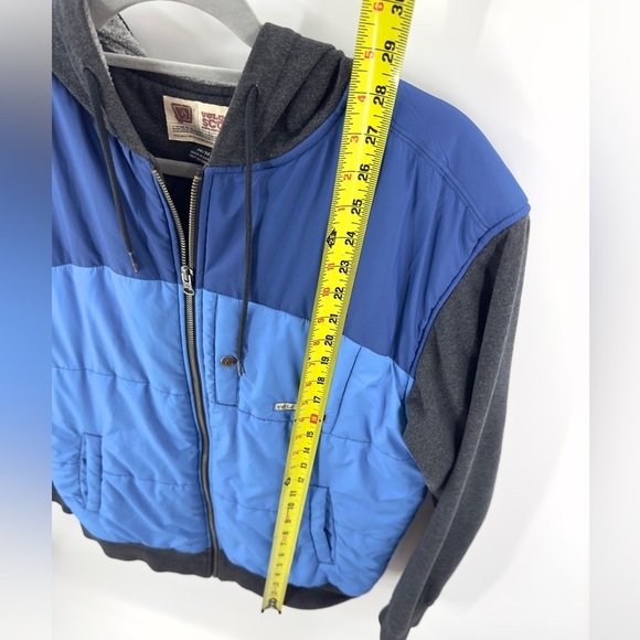 Volcom Scout Mens Puffer Jacket Size M Blue Full Zip Colorblock Hoodie Coat Vtg - Picture 10 of 11